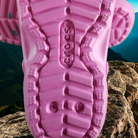 Crocs Classic Youth Size 13 Pink Faux Fur Lined Comfort Shoes 12437 - Picture 8 of 8